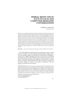 verbal irony use in face-to-face and computer-mediated