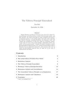 The Volterra Principle Generalized - Philsci