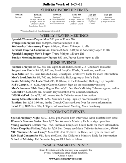 SUNDAY WORSHIP TIMES JUNE EVENTS