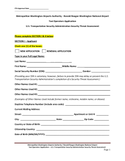 STA Form - Metropolitan Washington Airports Authority
