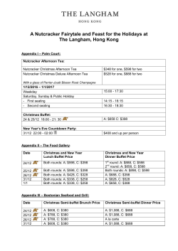 Appendix I - Langham Hotels International