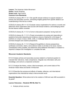 Lesson: The American Indian Movement Author: Sarah Pickering