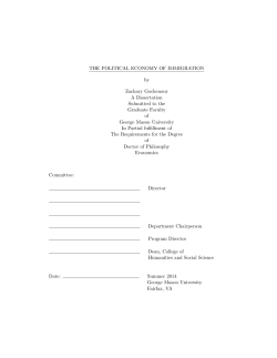 THE POLITICAL ECONOMY OF IMMIGRATION by Zachary