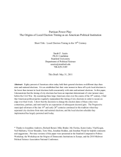 Partisan Power Play: The Origins of Local Election Timing as an