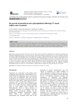 Re-growth of potential invasive phytoplankton