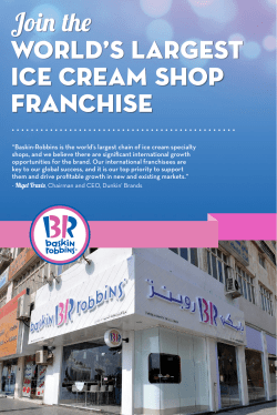 Joi th WORLD`S LARGEST ICE CREAM SHOP FRANCHISE