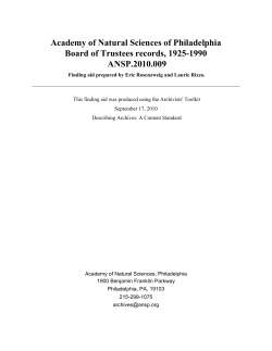 ANSP 2010-009: Trustees Records 1925 -1990