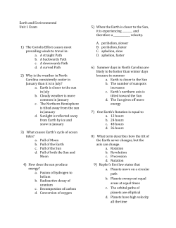 Earth and Environmental Unit 1 Exam 1) The Coriolis Effect causes