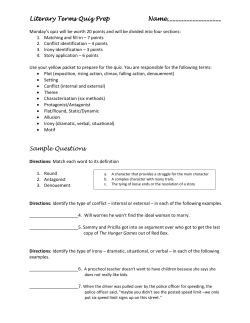 Literary Terms Quiz Prep Name___________________ Sample