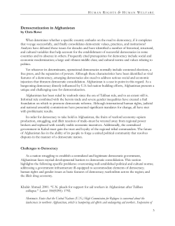 Democratization in Afghanistan