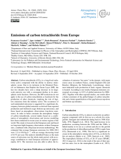 Emissions of carbon tetrachloride from Europe
