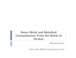 Heavy Metal and Metalloid Contamination From the Battle of Verdun