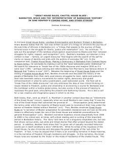 Great House Rules, Chattel House Blues