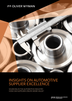 insights on automotive supplier excellence