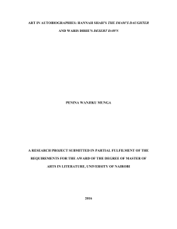 Art in Autobiographies: Hannah Shah`s the Imam`s