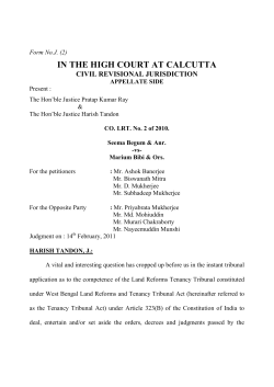 in the high court at calcutta