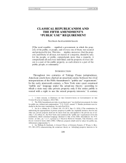 Classical Republicanism and the Fifth Amendment`s