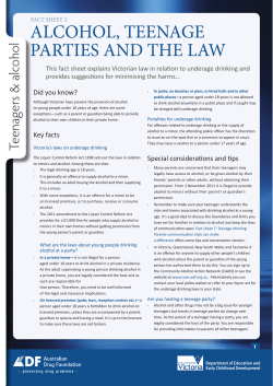 Alcohol, teenage parties and the law