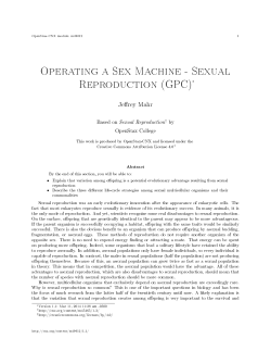 Operating a Sex Machine - Sexual Reproduction