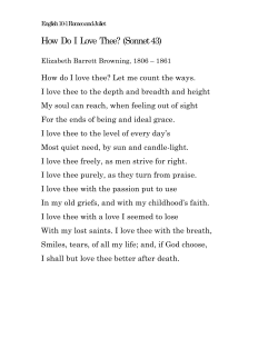 Act III How do I love thee