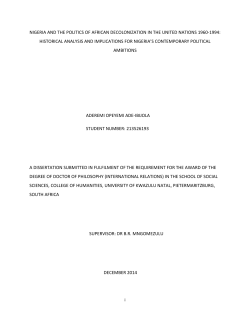 nigeria and the politics of african decolonization in the united