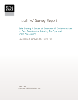 Intralinks&reg; Survey Report