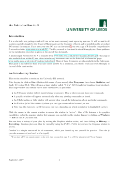 An Introduction to R - School of Mathematics, University of Leeds