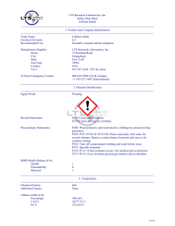 Material Safety Data Sheet