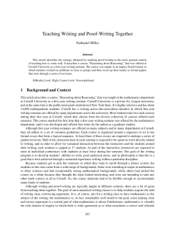 Teaching Writing and Proof-Writing Together