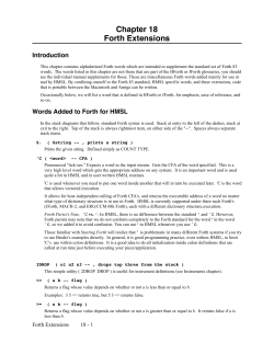 Chapter 18 Forth Extensions