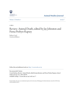 Animal Death, edited by Jay Johnston and Fiona