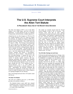 The US Supreme Court Interprets the Alien Tort Statute