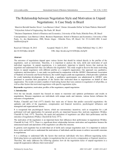 The Relationship between Negotiation Style and Motivation in