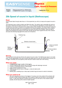 20b Speed of sound in liquid (Stethoscope)