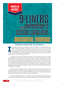 9-Liners from UNPROFOR`s Sector Sarajevo: Anecdotal Evidence