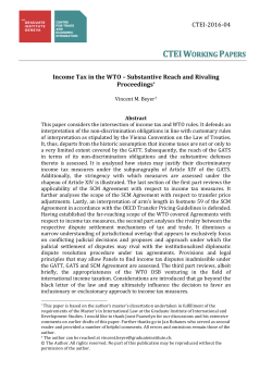 CTEI-2016-04 Income Tax in the WTO &ndash; Substantive Reach and