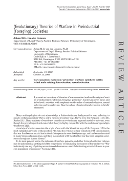(Evolutionary) Theories of Warfare in Preindustrial (Foraging
