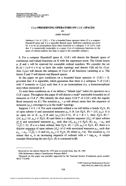 C(a) PRESERVING OPERATORS ON C(K) SPACES