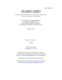 Reexamining the “Public Use” Requirement in Eminent Domain: