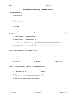 Isotope Notation and Average Atomic Mass Review