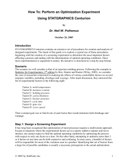 Perform an Optimization Experiment Using