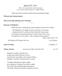 March 26 , 2017 - Good Shepherd Presbyterian Church