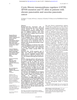 Cystic fibrosis transmembrane regulator (CFTR) &Delta;F508 mutation