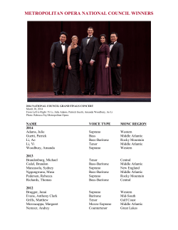 METROPOLITAN OPERA NATIONAL COUNCIL WINNERS