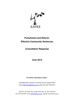 Punishment and Reform: Effective Community Sentences