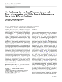 The Relationship Between Bound Water and Carbohydrate