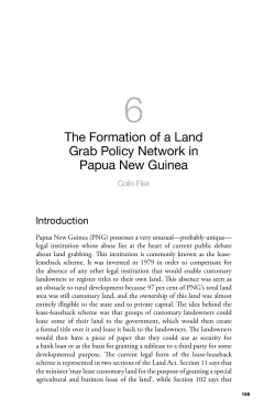The Formation of a Land Grab Policy Network in - ANU Press