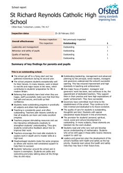 High School Ofsted Report - St Richard Reynolds Catholic College