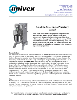 Guide to Selecting a Planetary Mixer