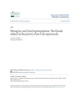 (mis)representation: The female subject in the poetry of jos Ì?